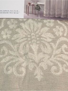 Common Thread Shower Curtain/Grey Medallion Raised Boarder Design-Cotton Towel